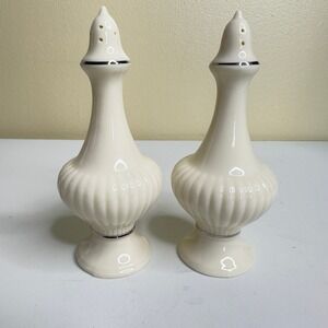 Lenox Salt and Pepper Shakers Ivory Porcelain Fine China Kitchen Decor MCM